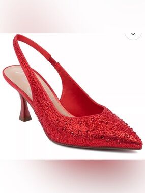 Sugar Red Crystal-Embellished Slingback Pump, size 7.5